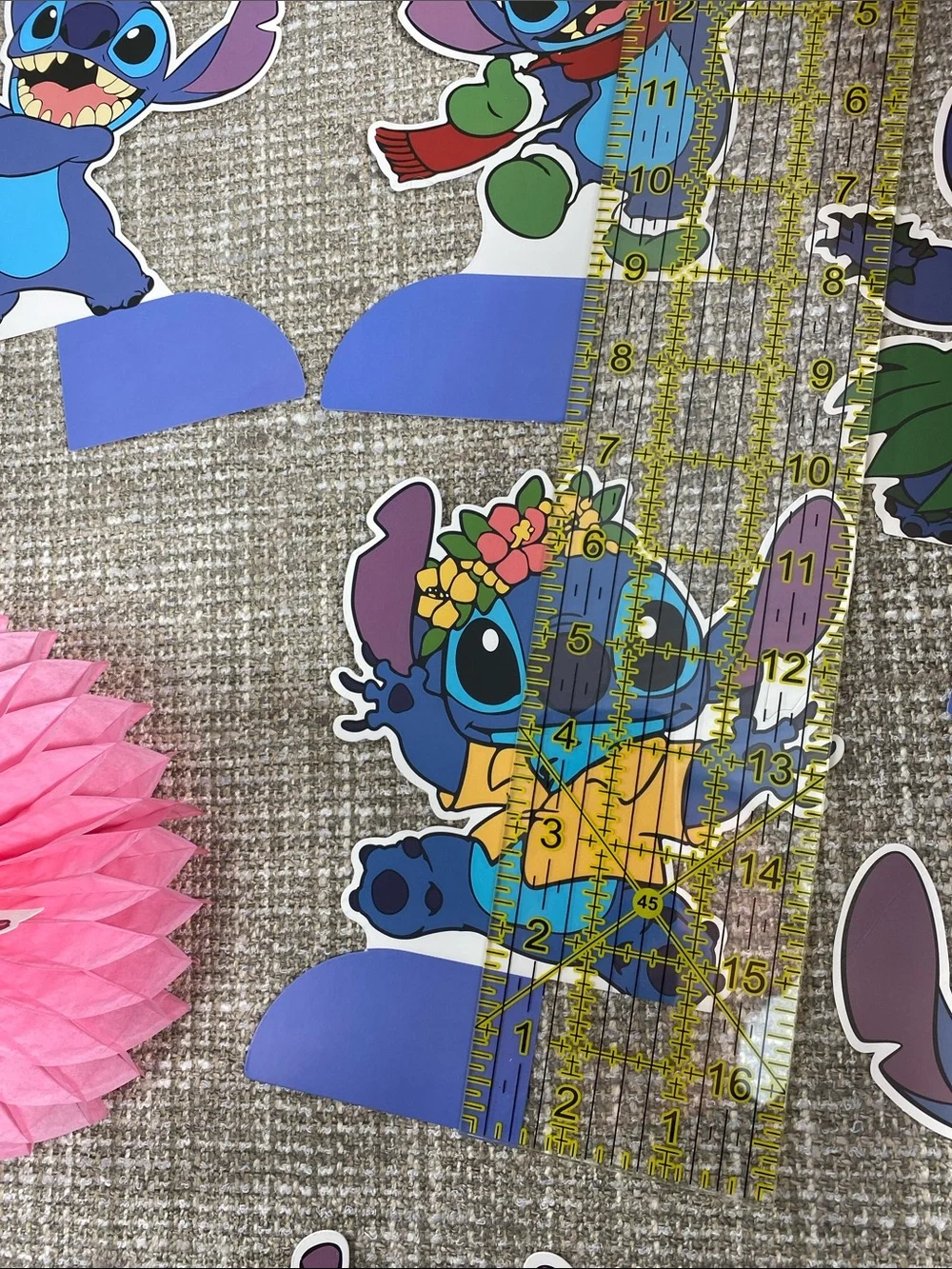 Lilo & Stitch Party table Toppers - Blue & Purple new 9 count